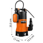 Potapajuća pumpa za prljavu vodu 900 W, 16.000 l/h - NEO TOOLS 04-746 - Slika 4