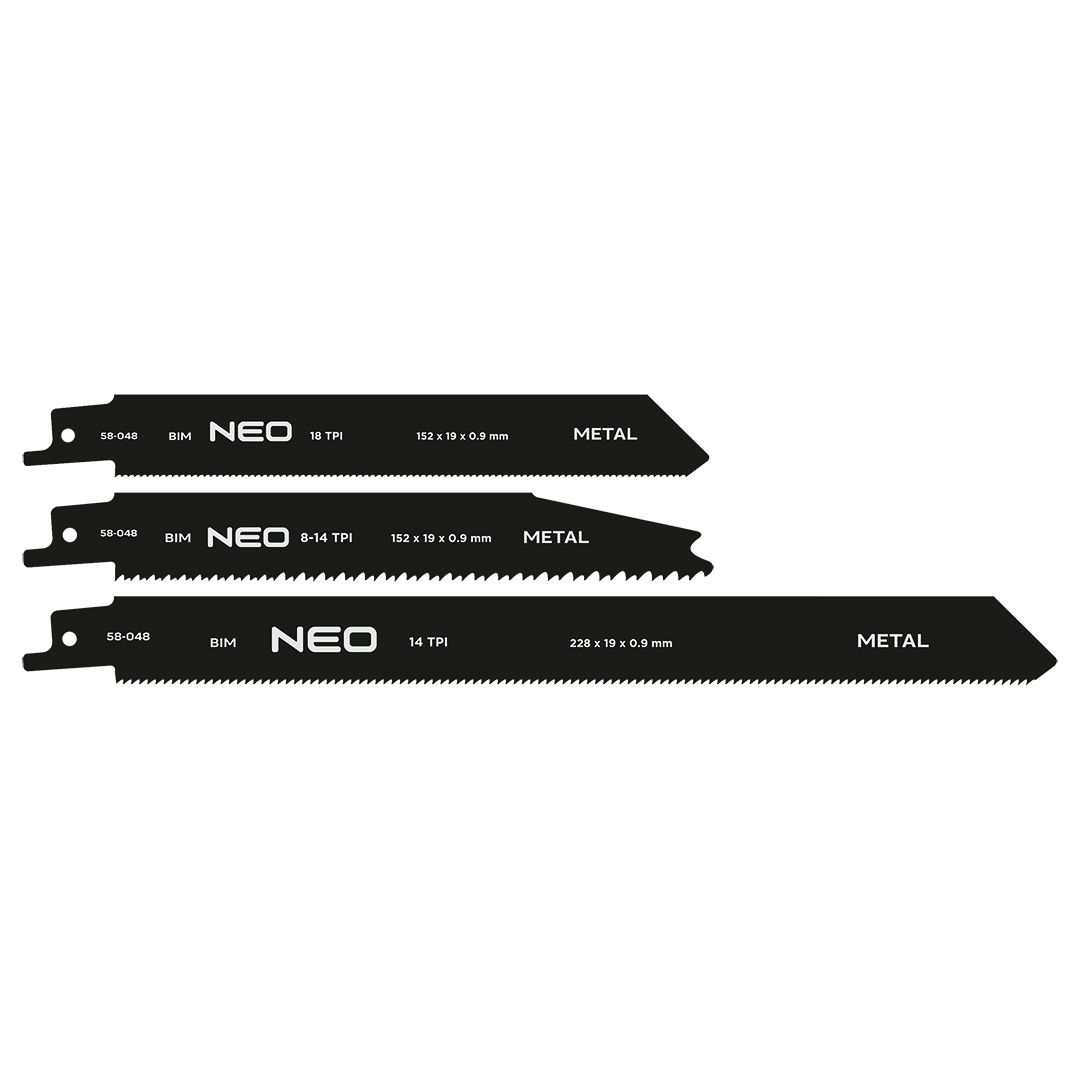 Listovi za recipro testeru BIM, set 3 kom NEO TOOLS 58-048