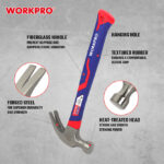 Čekić stolarski, 450 g – WORKPRO WP241011 - Slika 3