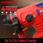 Aku. čekić-bušilica SDS+ (bez četkica), 20V – WORKPRO WP390300 - Slika 4