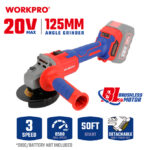 Aku. ugaona brusilica bez četkica 125mm, 20V – WORKPRO WP392004