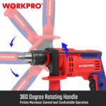 Električna udarna bušilica 710W,  13mm – WORKPRO WP470200 - Slika 9