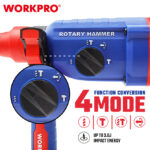 Udarna čekić bušilica SDS-Plus, 800W – WORKPRO WP470400 - Slika 3