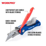Skalpel pofesionalni trapezni (sklopivi) – WORKPRO WP211006 - Slika 2