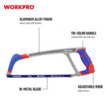 Testera ručna za metal (Heavy-Duty) - WORKPRO WP215027 - Slika 3