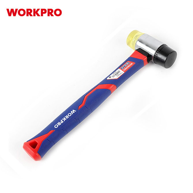 Čekić dvostrani (guma/plastika) sa drškom od fiberglasa – WORKPRO WP241036